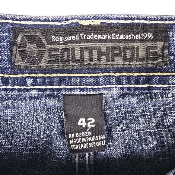 Vintage Southpole Jean Shorts 4180 Mens 42 Denim Hip-Hop Grunge Baggy Skater Y2K - Picture 4 of 13